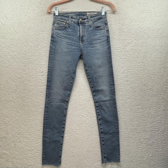 AG Adriano Goldschmied Jeans Womens 24 Farrah Skinny Ankle High Rise Raw Hem - Picture 1 of 13